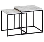 WOHNLING WL5.983 Design Beistelltisch (2er Set) Weiß 40 cm x 40 cm x 42 cm