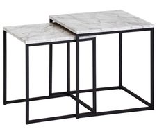 WOHNLING WL5.983 Design Beistelltisch (2er Set) Weiß 40 cm x 40 cm x 42 cm