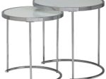 WOHNLING WL5.986 Design Beistelltisch Rund Ø 50/42 cm Silbern 50 cm x 50 cm x 50 cm