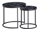 WOHNLING WL6.251 Design Beistellltisch 2er Set Schwarz 50 cm x 50 cm x 45 cm