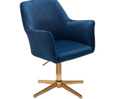 WOHNLING Schreibtischstuhl Samt WL6.307 Dunkelblau