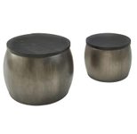 WOHNLING WL6.337 Design Couchtisch (2er Set) Silbern 55 cm x 55 cm x 45 cm