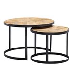 WOHNLING WL6.347 Couchtisch (2er Set) Akazie 60 cm x 60 cm x 41 cm