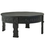 WOHNLING WL6.350 Design Couchtisch Schwarz Mango 80 cm x 80 cm x 36 cm