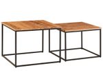 WOHNLING WL6.364 Wohnzimmertisch (2er Set) Akazie 60 cm x 60 cm x 46 cm