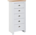 WOHNLING WL6.379 Sideboard mit 5 Schubladen Weiß 53 cm x 39 cm x 114 cm