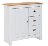 WOHNLING WL6.384 Sideboard mit 3 Schubladen Weiß 79 cm x 35 cm x 81 cm