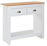 WOHNLING WL6.386 Konsolentisch Weiß 85 cm x 35 cm x 76 cm