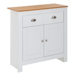 WOHNLING WL6.387 Sideboard mit 2 Schubladen Weiß 79 cm x 35 cm x 81 cm