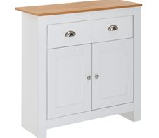 WOHNLING WL6.387 Sideboard mit 2 Schubladen Weiß 79 cm x 35 cm x 81 cm