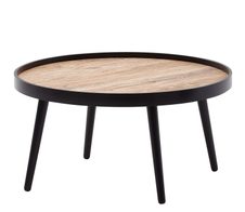 WOHNLING WL6.496 Couchtisch Rund Schwarz 76 cm x 76 cm x 40 cm