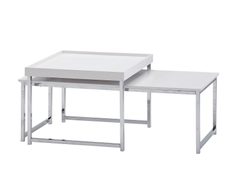 WOHNLING WL6.500 Couchtisch (2er Set) Weiß 110 cm x 60 cm x 45 cm