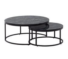 WOHNLING WL6.506 Couchtisch (2er Set) Schwarz 80 cm x 80 cm x 36 cm