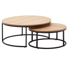 WOHNLING WL6.507 Couchtisch (2er Set) Braun 80 cm x 80 cm x 36 cm