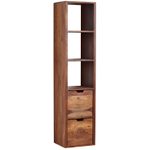 WOHNLING WL6.522 Wandregal mit Schubladen Sheesham 35 cm x 30 cm x 150 cm