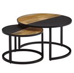 WOHNLING WL6.582 Couchtisch (2er Set) Schwarz 60 cm x 60 cm x 36 cm