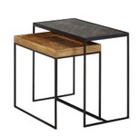 WOHNLING WL6.636 Wohnzimmertisch (2er Set) Mango 60 cm x 30 cm x 50 cm