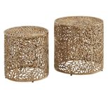 WOHNLING WL6.671 Beistelltisch (2er Set) Gold 41 cm x 41 cm x 42 cm