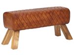 WOHNLING WL6.089 Sitzbank Echtleder / Massivholz 89x46x35 cm