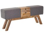 WOHNLING WL6.480 Design Turnbock Sitzbank mit Schubladen 120x56x30 cm Grau