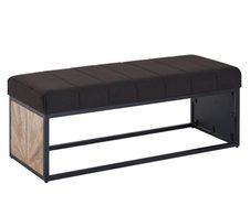 WOHNLING WL6.487 Sitzbank Stoff 105x40x40 cm Polsterbank mit Metallgestell Schwarz