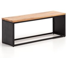 WOHNLING WL6.781 Sitzbank Akazie Massivholz / Steinoptik 120x45x35 cm Flurbank mit Metallgestell