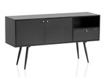 WOHNLING WL6.826 Sideboard Schwarz 140 cm x 40 cm x 75 cm