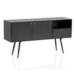 WOHNLING WL6.826 Sideboard Schwarz 140 cm x 40 cm x 75 cm