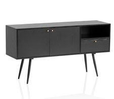 WOHNLING WL6.826 Sideboard Schwarz 140 cm x 40 cm x 75 cm