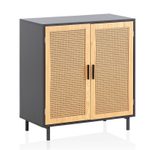 WOHNLING WL6.828 Sideboard Schwarz 80 cm x 40 cm x 87 cm