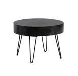 WOHNLING WL6.836 Couchtisch Schwarz Mango 60 cm x 60 cm x 43 cm