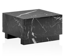 WOHNLING WL6.851 Couchtisch MONOBLOC Schwarz (Marmor) 60 cm x 60 cm x 35 cm