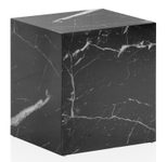 WOHNLING WL6.854 Couchtisch MONOBLOC Schwarz (Marmor) 40 cm x 40 cm x 45 cm