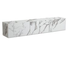 WOHNLING WL6.864 Lowboard Hängend Marmor-Optik Weiß 160 cm x 30 cm x 30 cm