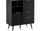 WOHNLING WL6.884 Sideboard Schwarz 77 cm x 40 cm x 97 cm