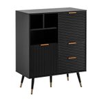WOHNLING WL6.884 Sideboard Schwarz 77 cm x 40 cm x 97 cm