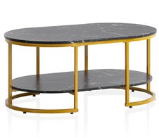 WOHNLING WL6.896 Couchtisch Schwarz 100 cm x 60 cm x 45 cm