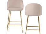 WOHNLING 2er Set Barhocker WL6.943 Samt beige