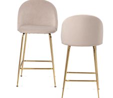 WOHNLING 2er Set Barhocker WL6.943 Samt beige