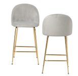 WOHNLING 2er Set Barhocker WL6.944 Samt grau