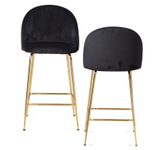 WOHNLING 2er Set Barhocker WL6.945 Samt schwarz