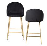 WOHNLING 2er Set Barhocker WL6.945 Samt schwarz