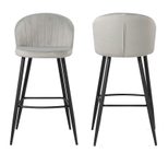 WOHNLING 2er Set Barhocker WL6.947 Samt grau