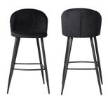 WOHNLING 2er Set Barhocker WL6.948 Samt schwarz