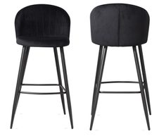 WOHNLING 2er Set Barhocker WL6.948 Samt schwarz