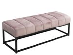 WOHNLING WL7.011 Sitzbank Samt 108x40x40 cm Polsterbank mit Metallgestell Rosa