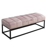 WOHNLING WL7.011 Sitzbank Samt 108x40x40 cm Polsterbank mit Metallgestell Rosa