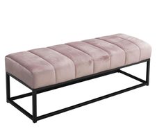 WOHNLING WL7.011 Sitzbank Samt 108x40x40 cm Polsterbank mit Metallgestell Rosa