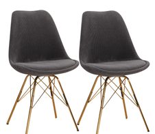 WOHNLING 2er Set Esszimmerstuhl CARA WL7.140 grau