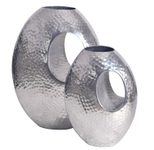 WOHNLING WL7.189 Deko Vase 2er Set Aluminium Silber mit Tragegriff